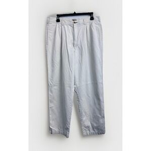 VTG Tommy Hilfiger‎ Mens 33X29 Chino Pant Ivory Off White Pleated Crest Logo